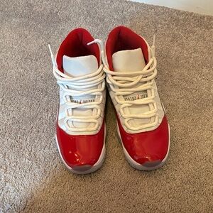 Jordan Men Red and White Sneakers